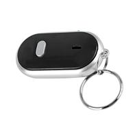 lyrlody Voice Control Key Chain Voice Activated Key Finder Locator Whistle Finder Beep Flash Within 7 Meters with High Brightness Emergency Light for Wallet Pet Child Bag (Black)