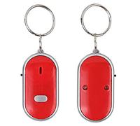 lyrlody Voice Control Key Chain Voice Activated Key Finder Locator Whistle Finder Beep Flash Within 7 Meters with High Brightness Emergency Light for Wallet Pet Child Bag (Red)
