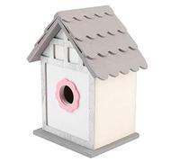 lyrlody Wooden Bird House Pink Safe Shelter for Birds Watch Close Up Nesting Box Outdoor Garden with Paulownia Wood for Nature Lovers