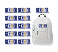 Lyrow 12 Pcs 2027 Senior Class Embroidered Patch Sew On/Iron on Applique Patches for Backpack Jacket Clothes High School College Seniors Graduation Year Decoration Gift(Blue Gold,Senior 2027)