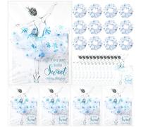 Lyrow 12 Pcs Christmas Hair Scrunchies Headband Snowflake Gymnastics Hair Ties Winter Gilding Ballet Hair Headbands Accessories Gifts for Women Girls (Blue,Snowflake)