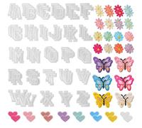 Lyrow 138 Pcs Iron on Patches for Clothes White Letters Alphabet A-Z Colorful Flower Butterfly Heart Embroidered Patches Applique Stickers for Clothing, Jeans, Jackets, Backpacks, Hats, Bags
