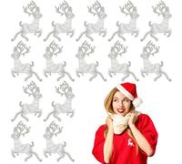 Lyrow 14 Pcs Christmas Deer Iron on Patches Reindeer Appliques Embroidered Sew on Patches Bulk for DIY Clothing Hat Jacket Backpack Christmas Party Decoration