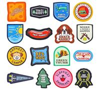 Lyrow 16 Pcs Funny Dog Harness Patches Dog Vest Patches 2.4 Inch Puppy Merit Badges for Removable Collar Hook Set in Service Training Security Tactical Novelty Accessories Gifts