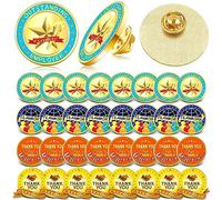 Lyrow 32 Pcs Employee Appreciation Lapel Pin 4/5 Inch Motivational Excellence Enamel Recognition Pins for Employee Staff Team Gift, 2 cm in diameter, Metal, no gemstone