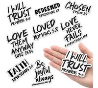 Lyrow 8 Pcs Christian Iron on Patches Bible Verse Embroidered Iron on Patches 3 Inch Motivational Religious Christian Sew for Easter Hat Backpack Jacket Clothes DIY Accessories Decor(Vintage Colors)