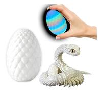 LYROYREG 3D Printed Snake Egg Model, 3D Printed Fidget Animals,3D Crystal Snake Egg Flexible Joints Home Decor Executive Desk Toys,Home Office Decor Executive Desk Toys for Autism/ADHD (Noctilucent)