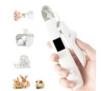 Lyrzzey 2-in-1 Guinea Pig & Rabbit Nail Grinder & Clipper - Rechargeable Electric Nail File Trimmer with LED Light, Quiet Low-Speed for Small Pets, Bunny - Safe No-Bleed Grooming Tool - White
