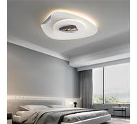 LYSDjia Ceiling lamp LED metal modern chic remote control dimming simple oval design 42W white modern ultra-thin curved iron lampshade ceiling Light bedroom corridor kitchen living room balcony entran
