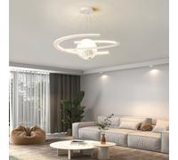 LYSDjia Chandelier dimmable modern LED ring design creative Pendant Light living room large decorative Hanging Lamp height adjustable bedroom lamp suitable for restaurant kitchen study lighting(Color:
