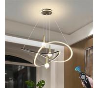LYSDjia Chandelier Nordic Ring Decoration Dimmable Lighting LED Table Lamp Modern 45W Pendant Light Height Adjustable Ceiling Light Living Room Bedroom Kitchen Office Hanging Lamp with Night Light Fun
