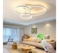LYSDjia Modern LED Ceiling Light 117W Dimmable Ceiling Lamp Fixture with Remote Control 3 Ring Recessed Ceiling Lights Black Metal Chandelier LED for Living Room Bedroom Kitchen Light Fixture(White,L1