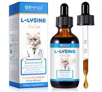 Lysine for Cats & Kittens - L-Lysine Supplement for Eye Function & Respiratory Health, Cat Lysine Drops for Respiratory, Sneezing, Runny Nose, Immune Support, Roast Chicken Flavor (60mL)