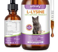 Lysine for Cats, L-Lysine Supplement for Cats, Cat Immune Support, Cat Lysine Drops, 60ML Drops for Respiratory, Sneezing, Runny Nose, Eye Function, Allergy Relief for Kittens