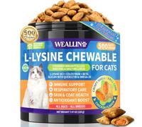 Lysine for Cats, Lysine Treat Respiratory Overall Health Support 500 Chews