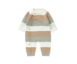 LYSINK Baby Girl Boy Striped Sweater Romper Infant Long Sleeve Full Length Jumpsuit Knit Fall Winter Bodysuits