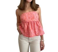 LYSINK Women Summer Tube Tops Sleeveless Strapless Pleated Stretch Tops Casual Flowy Off The Shoulder Going Out Blouses (Ba Red, L)