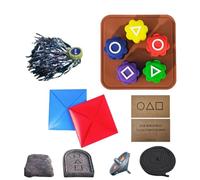 Lysliv Gonggi Korean Traditional Play Game, Korean Folk Game Set - Gong-gi, Biseokchigi, Paeng-y, Jebi chagi, DDAKJI Game Set, Family Travel Game (Set A)