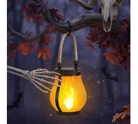 Lysliv Solar Lantern Outdoor Lights Waterproof, Dancing Flame Solar Lantern Outdoor Lights, Kaligo Hemp Rope Hanging Flame Lanterns for Garden Yard Decorations (1 Pcs)