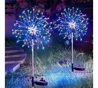 Lysliv Solar Lights Outdoor Garden Waterproof Decorative, 2Pack 150LED Firework Lights, Solar Fairy Lights for Yard, Garden, Party, Patio, Pathway, Flowerbed (Multicolor)