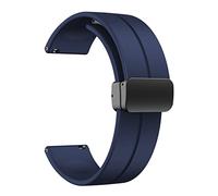 LYSMVIVI Magnetic Silicone 21mm Watch Band Quick Release, Midnight Blue
