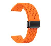 LYSMVIVI Magnetic Watch Strap 18 mm 19 mm 20 mm 22 mm Quick Release Silicone Breathable Unisex Soft Silicone Sports Strap, orange, 19mm, Modern