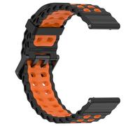 LYSMVIVI Marine Sport Watch Band 18mm With Quick Release, Waterproof Breathable Silicone 18mm Smart Watch Strap for Men Women (Black/Orange)