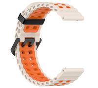 LYSMVIVI Marine Sport Watch Band 20mm With Quick Release, Waterproof Breathable Silicone 20mm Smart Watch Strap for Men Women (Starlight/Orange)