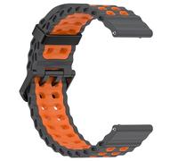 LYSMVIVI Marine Sport Watch Band 21mm With Quick Release, Waterproof Breathable Silicone 21mm Smart Watch Strap for Men Women (Grey/Orange)