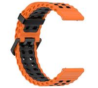 LYSMVIVI Marine Sport Watch Band 21mm With Quick Release, Waterproof Breathable Silicone 21mm Smart Watch Strap for Men Women (Orange/Black)