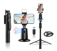 LYSOATUR Auto Face Tracking Tripod 360° Rotation, 67" Cell Phone Selfie Stick Tripod,Phone Tripod Stand Holder with Remote Gesture Control,No App, for Live Video Tiktok Live Vlog Streaming Video