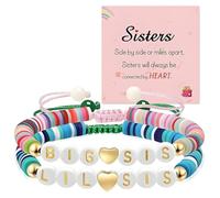 LYSPBAO Big Sister Bracelet 2pcs Colourful Adjustable Bracelets with a Card, an Ideal Present for Your Sister's Birthday or Christmas