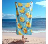 LYSSJBH Cartoon Little Yellow Duck Beach Towel - Cute Playful Microfiber Sand Resistant Quick Dry Bath Pool Towel for Kids Children (style2,140cm x 70cm)
