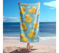 LYSSJBH Cartoon Little Yellow Duck Beach Towel - Cute Playful Microfiber Sand Resistant Quick Dry Bath Pool Towel for Kids Children (style1,140cm x 70cm)