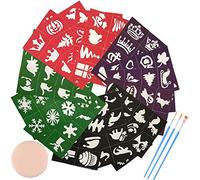 Lystin Face & Body Paint Stencils Kit for Kids (128-Pack) - Reusable, Soft and Easy to Stick Down - Tattoo Stencils, Glitter Temporary Tattoos for Kids School Carnival Birthdays Halloween Christmas