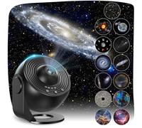 Lysumurl Galaxy Projector with 13 Film Discs, Planetarium Star Projector Light, 360° Rotating Starry Sky Nebula Lamp, Celestial Night Light for Adults & Kids Bedroom Décor, Black