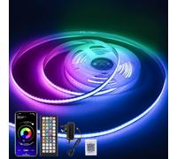 Lysumurl RGB COB LED Strip Light 5M,567LEDs/M, 16.4ft Dimmable Colour Changing LED Tape Lights,24V Flexible Light Strip 10mm Wide,APP Control Music Sync Led Strip for Bedroom Kitchen Home Decoration