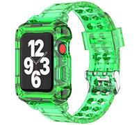 Lysun for Apple Watch Band 38 mm 40 mm 41 mm for Women Men, iWatch Band with Protective Sport Clear Jelly Protective Case Bumper for SE Series 7 6 5 4 3 2 1