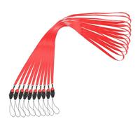 Lytari 10PCS Red Lanyards for Neck with Safety Breakaway, Premium Flat ID Badge Lanyard for Name Cards, Keys and Cruise Passes - Ideal for School, Office and Events