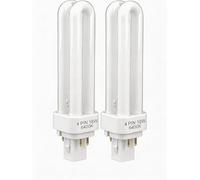Lytari 18W 4 Pin Compact Fluorescent Lamp, PLC G24q-2 Cool White 6400k, 1200LM Energy Saving Light Bulbs, 2U Double Turn Tube Light for Corridor, Kitchen, Corridor, Basement (2 Pack)