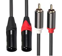 Lytari Dual RCA to Dual XLR Male Cable 3 Pin 2 XLR Male to 2 RCA Plug Unbalanced Stereo Audio Interconnect Cable Connector for Audio Systems Speakers CD Players Mic Mixer and TV Boxes (3m)