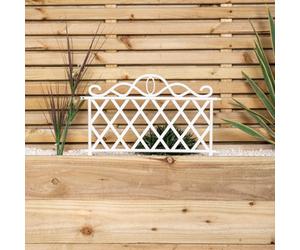 Lyte 27Cm White Plastic Garden Patio Lawn Border Fence Edging 4 Pack