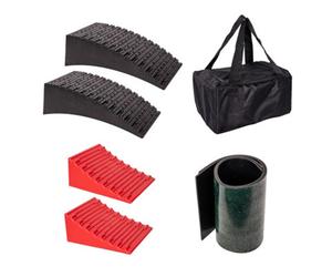 Lyte 32Cm X 6Cm Set Of 2 Red & Black Plastic Heavy Duty Rv Campervan Leveller With Carry Case