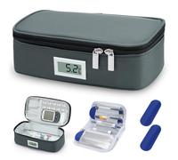 LYtech Insulin Cooler Case with Temperature Display Diabetic Cooler Case with 2 Ice Packs EpiPen Carrying Case Medication Organizer Bag Emergency Medical Pouch for Home and Travel