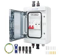 LyteSolar 1 String Solar Disconnect Switch PV Combiner Box, 40 Amp DC Circuit Breaker Box, Equipped with Surge Protector&Solar Panel Connectors, IP65 Waterproof Plug-and-Play 1000V