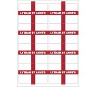 Lytham St Anne's England Flag Rectangular Matt Paper Stickers A4 Sheet of 8 (Each Sticker is 99mm x 68mm)