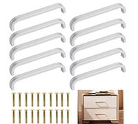 LYTIVAGEN 10 PCS Aluminum Cabinet Door Drawer Handles Anti-Corrosion Bow Shape Pull Handle with 20 Screws Silver Aluminum Drawer Handle Kitchen Cupboard Handles for Gate Furniture Drawer Bedroom