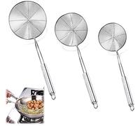 LYTIVAGEN 3 PCS Spider Strainer Skimmer with Handle Strainer Ladle Stainless Steel Wire Skimmer Spoon for Kitchen Frying Food, Pasta, Spaghetti, Noodle (3 Sizes)