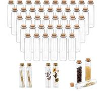 LYTIVAGEN 40 Pcs 20ml Mini Glass Jars Bottles with Cork Stoppers, Miniature Potion Bottle Empty Message Bottle Mini Vials Cork Empty Spell Jars for Wedding Baby Shower Party Favors DIY Craft