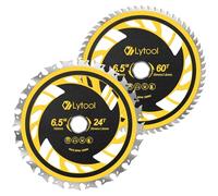 Lytool 165mm Circular Saw Blades 2Pcs 165mmx20mm (24T+60 Tooth) | Circular Saws with Bosch Makita etc